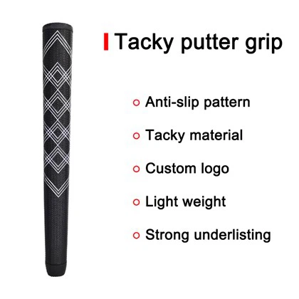 Punho para taco de golfe de silicone pegajoso preto e branco premium - Design cônico