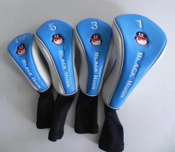 Sky Blue PU Hybrid Golf Club Covers Set