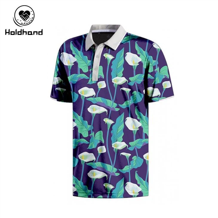 Men's Printed Golf Polo High Performance Hygroscopic Perspiration Short Sleeve