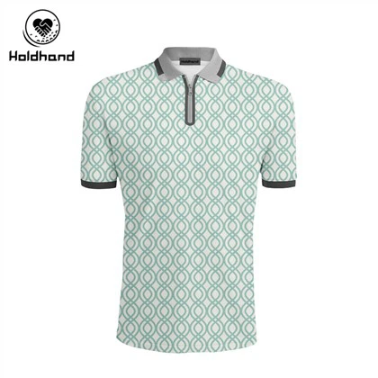 Camisa pólo de absorção de umidade camisas de golfe para homens ajuste seco manga curta design curva impressão desempenho