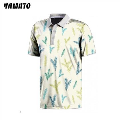 Camisa pólo de golfe com estampa de alecrim