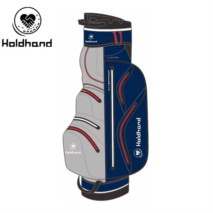Black And Red Polyester Water-resistant Custom Design Custom Pockets Golf Bags Golf Cart Bag
