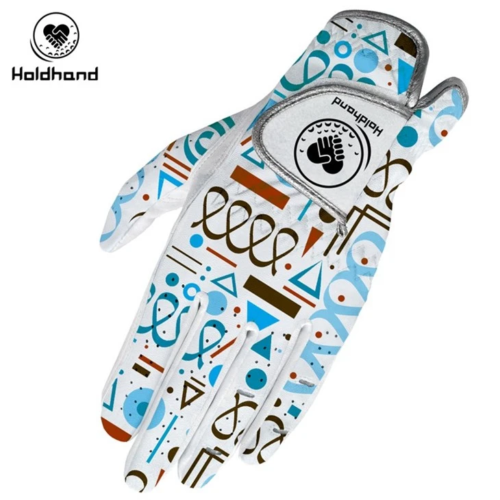 Custom Design Manufacture High Quality PU Leather Woman Fit Printing Golf Gloves
