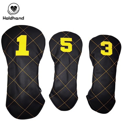 Cobertura de cabeça para golfe Driver Fairway Hybrid Head Cover Golf Blade Mallet Putter Cover Birdie Design Couro Premium Driver Fairway à prova d'água (FW) Híbrido de madeira (UT) com etiquetas numéricas